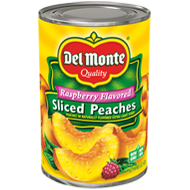 Sliced Peaches in Raspberry Flavored Extra Light Syrup
