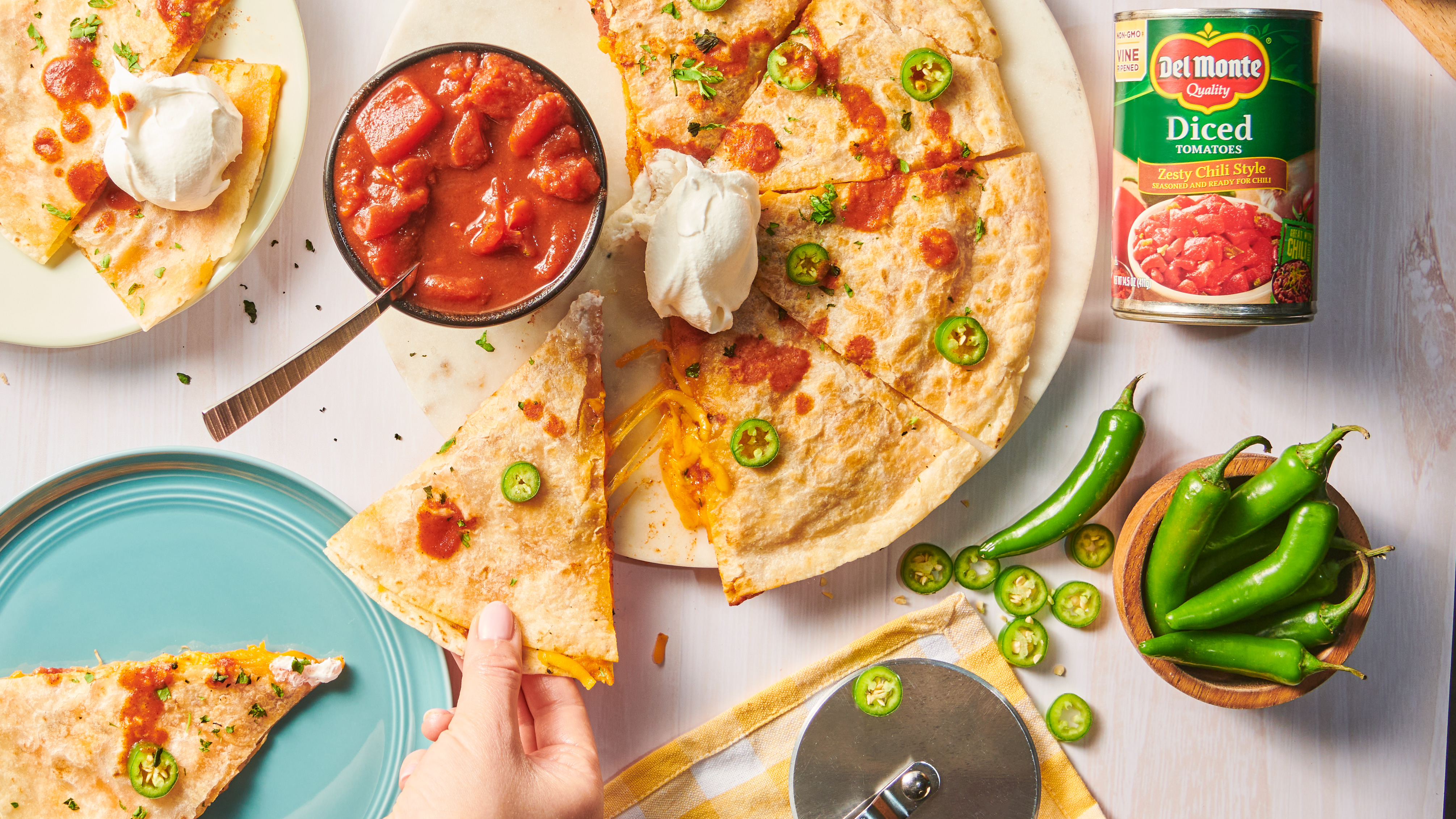Easy Refried Bean & Cheese Quesadillas