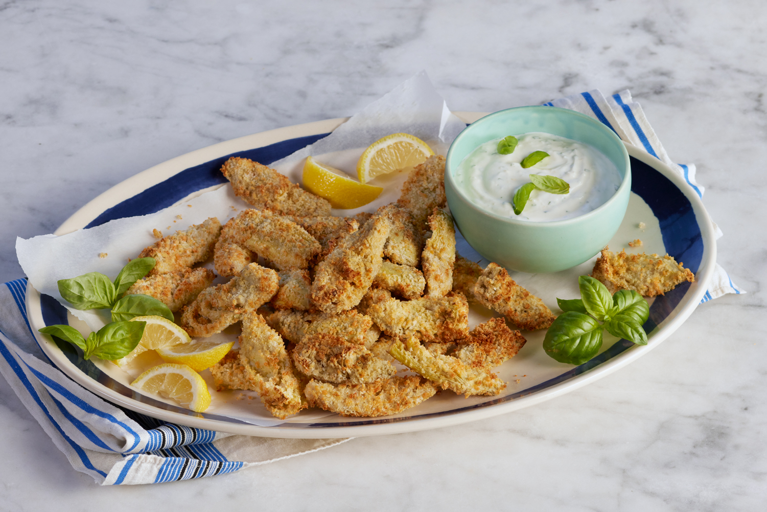 Crispy Artichokes with Lemony Yogurt Aioli 