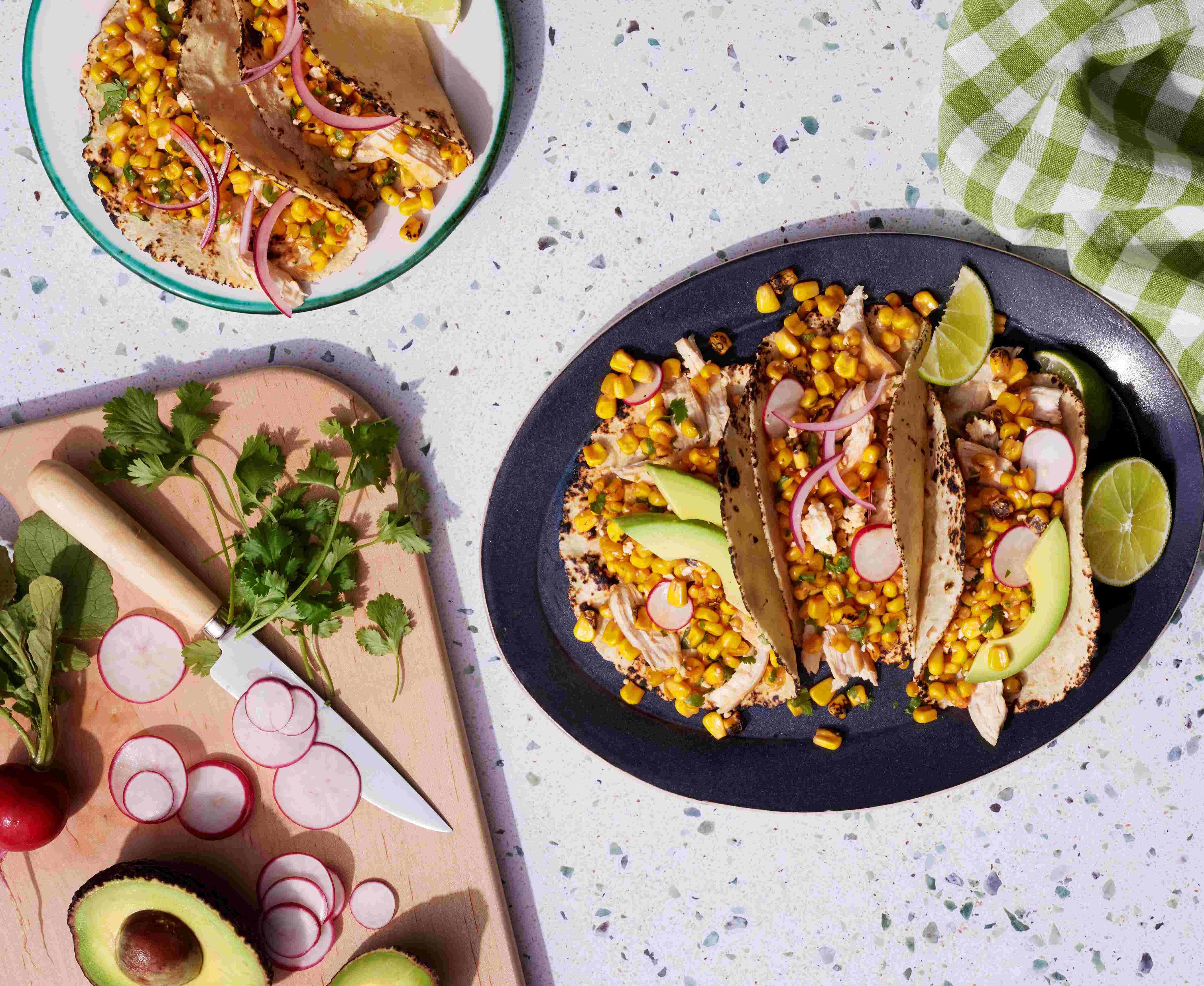 Street Corn Chicken Tacos