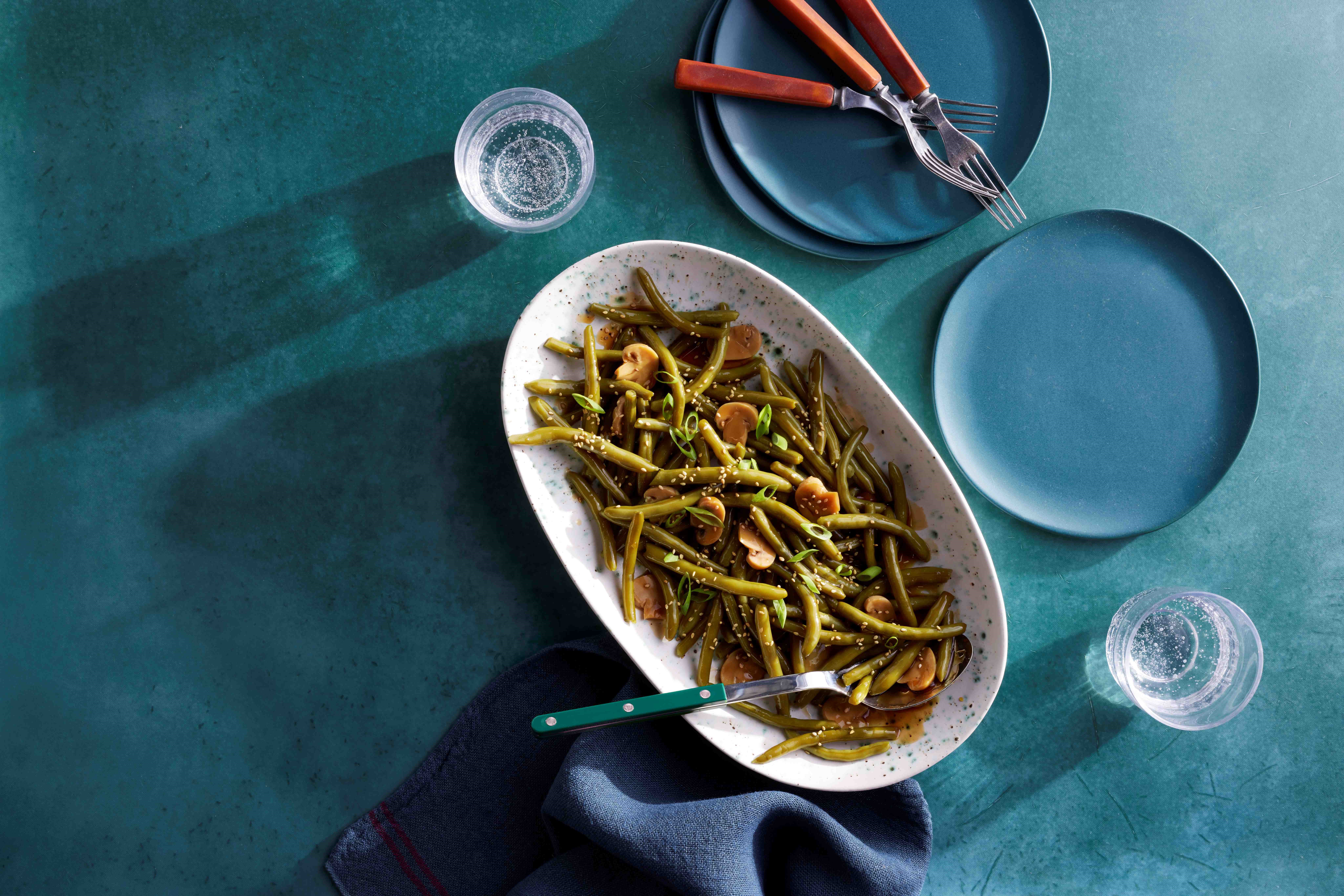 Teriyaki Mushrooms & Green Beans