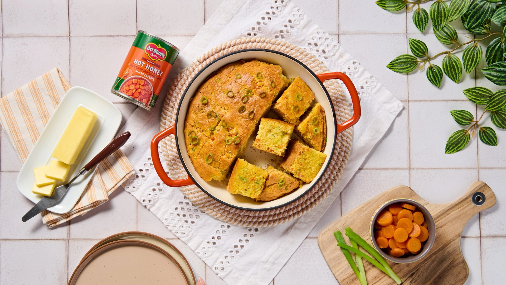 Hot Honey Carrot Cornbread