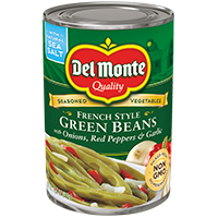 French Style Green Beans with Onions, Red Peppers & Garlic